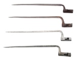 LOT OF 4: AMERICAN AND FRENCH 18TH & 19TH CENTURY BAYONETS.