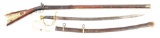 (A) KENTUCKY RIFLE AND HEAVY CAVALRY SABER CARRIED BY CAPTAIN WARNER GRIFFITH WELSH 7TH VA CAVALRY,
