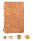 CIVIL WAR UNIFORM BUTTONS AND CABINET CARDS OF ENSIGN CHARLES HUNTER CONFEDERATE STATES NAVY.