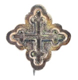 RELIEF CAST BOTTONY CROSS PIN.