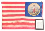 HISTORIC EARLY CIVIL WAR FLAG OF THE MARYLAND VANSVILLE RANGERS WITH BEAUTIFULLY PAINTED SEAL.