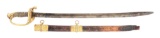 M1850 STAFF AND FIELD PRESENTATION SWORD OF MAJOR JOHN J. BRADSHAW, WIA WILDERNESS, BREVET MAJOR FOR
