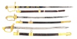 PRE-CIVIL WAR TO CIVIL WAR COLLECTION OF 3 NAVAL OFFICER’S SWORDS CARRIED BY CAREER OFFICER RICHARD