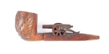 ORNATELY CARVED CIVIL WAR PIPE.