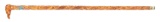 ORNATE CIVIL WAR EAGLE HEAD SOUVENIR CANE DECORATED WITH CARVED CORPS BADGES.