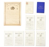 LOT OF 8 CIVIL WAR AND POST-CIVIL WAR MARYLAND MILITIA DOCUMENTS.