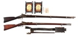 (A) LOT OF 2: PAIR OF SPRINGFIELD MODEL 1866 ALLIN CONVERSION AND MODEL 1870 TRAPDOOR RIFLES WITH BR