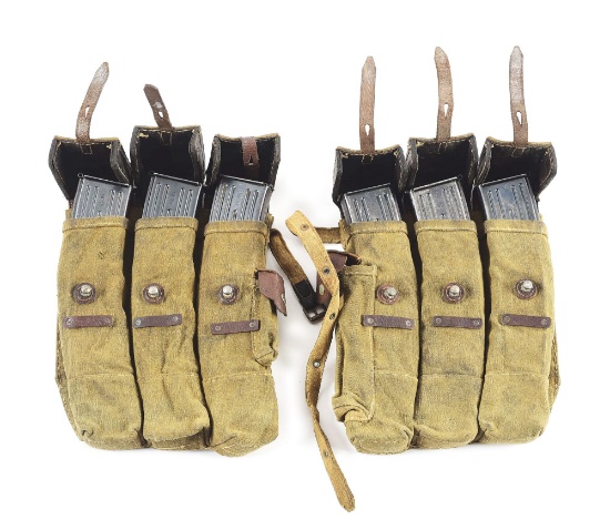 GERMAN WWII MP-44 MAGAZINES WITH MAGAZINE POUCHES.