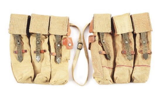 RARE GERMAN WWII MATCHED PAIR OF LATE WAR MP44 POUCHES.
