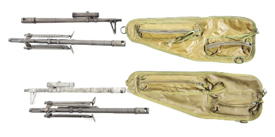 LOT OF 4: M60 MACHINE GUN BARRELS WITH 2 U.S.G.I. CARRYING CASES.