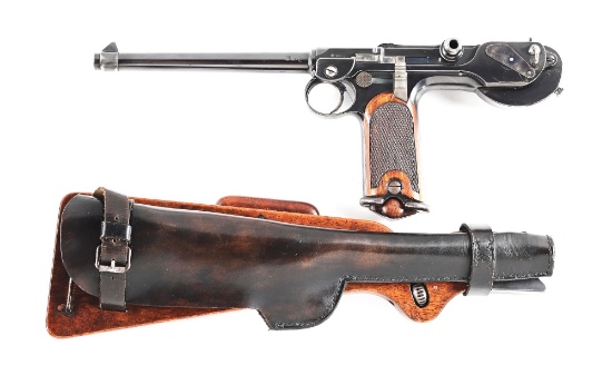 (C) DWM C93 BORCHARDT SEMI-AUTOMATIC PISTOL WITH CARBINE STOCK