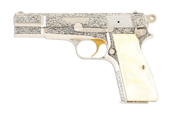 (M) BELGIAN MANUFACTURED T SERIES BROWNING HI-POWER RENNAISSANCE SEMI-AUTO PISTOL.