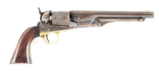 (A) FINE MARTIAL COLT MODEL 1860 ARMY PERCUSSION REVOLVER WITH PERIOD ACCESSORIES.