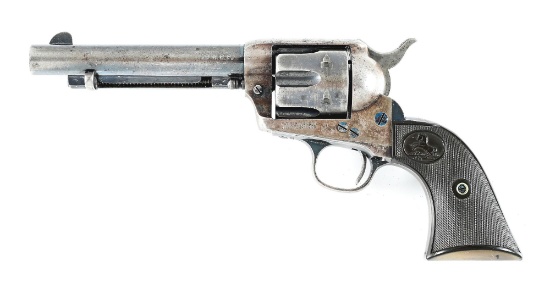 (A) COLT SINGLE ACTION ARMY REVOLVER WITH FACTORY LETTER