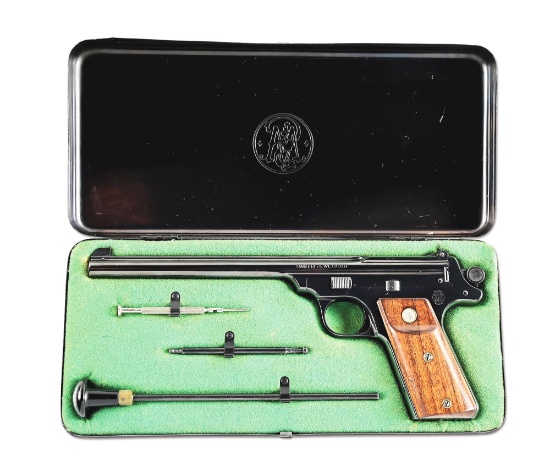 (C) FINE CASED SMITH & WESSON FOURTH MODEL STRAIGHT LINE TARGET SINGLE SHOT PISTOL.