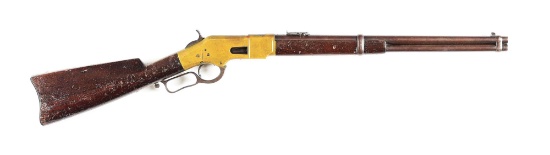 (A) WINCHESTER MODEL 1866 LEVER ACTION SADDLE RING CARBINE.