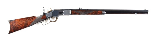 (A) RESTORED WINCHESTER MODEL 1873 LEVER ACTION RIFLE.