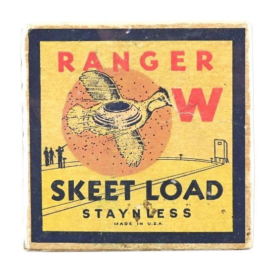 FULL VINTAGE WINCHESTER RANGER SKEET LOAD SHOT SHELL BOX.