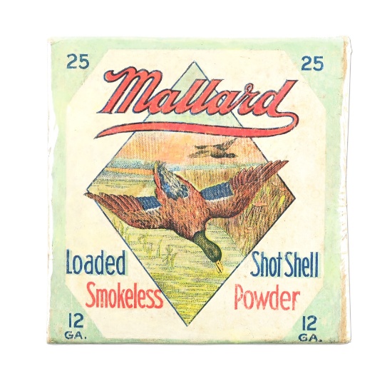 VINTAGE "MALLARD" 2-PIECE SHOTSHELL BOX