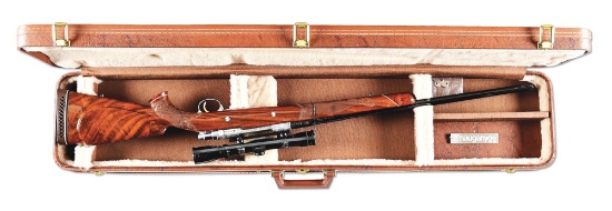 (M) ENGRAVED BELGIAN BROWNING OLYMPIAN GRADE .338 WINCHESTER MAGNUM BOLT ACTION RIFLE.