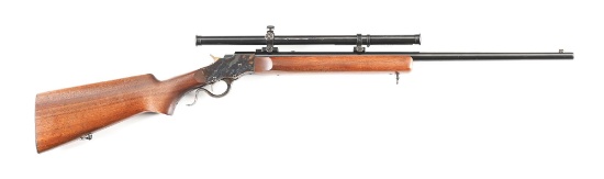 (C) J. STEVENS 418 .22 LR SINGLE SHOT BREECH-LOADING RIFLE WITH SCOPE.