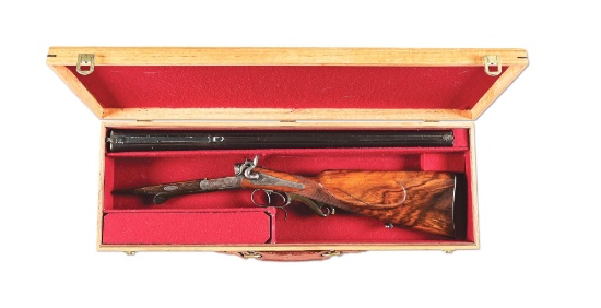 (A) MIILER & VAL DOUBLE RIFLE WITH CASE.