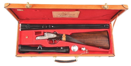 (M) ABBIATICO & SALVINELLI SIDE BY SIDE DOUBLE RIFLE IN 9.3X74R WITH CASE.