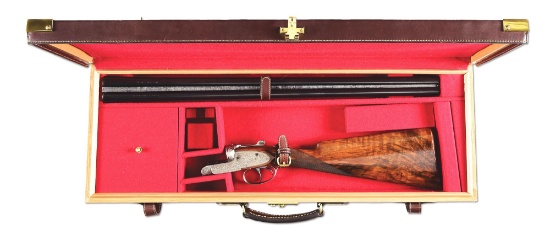 (M) GRIFNEE ENGRAVED FRANCOTTE SIDELOCK SIDE BY SIDE SHOTGUN.