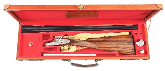 (M) ABBIATICO & SALVINELLI .410 HAMMER SIDE BY SIDE SHOTGUN WITH CASE.