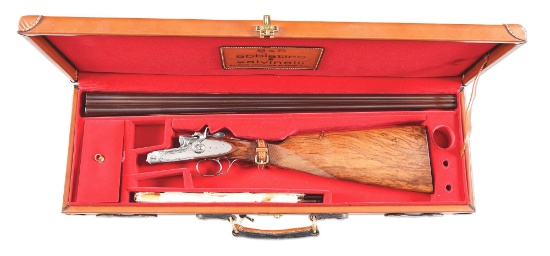 (M) ABBIATICO & SALVINELLI .410 BORE HAMMER SIDE BY SIDE SHOTGUN WITH CASE.