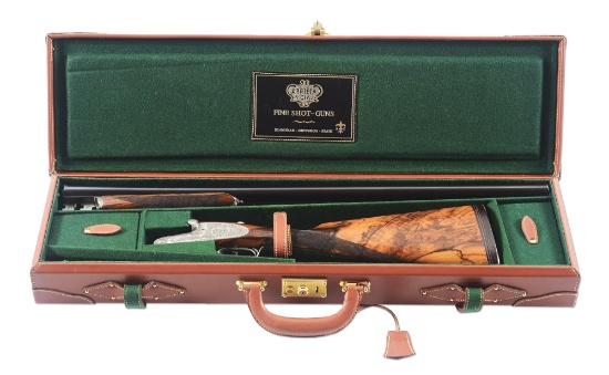(M) ARRIETA 16 BORE MODEL 871 CASED SIDE BY SIDE SHOTGUN.