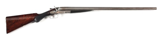 (A) W&C SCOTT HAMMER FIRED 10 GAUGE SIDE BY SIDE SHOTGUN.