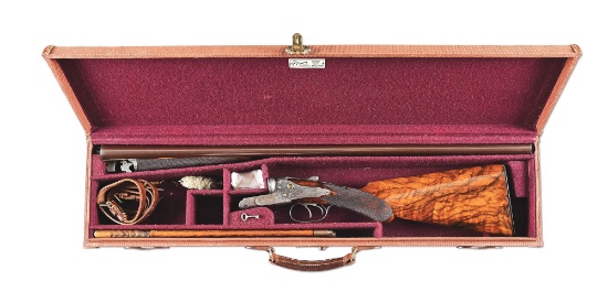 (A) W&C SCOTT PREMIER 12 GAUGE SHOTGUN WITH CASE.