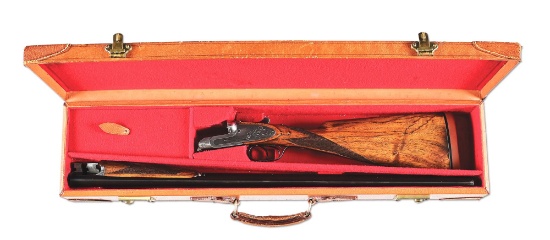 (C) WESTLEY RICHARDS THE NEWCOME MODEL 16 GAUGE SIDE BY SIDE SHOTGUN IN CASE.
