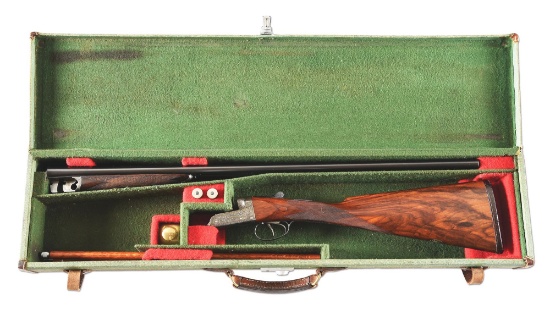 (M) A SVELTE J.D. DOUGALL & SONS 28 BORE SIDE BY SIDE SHOTGUN WITH CASE.