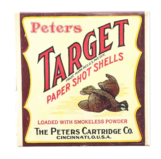 VINTAGE PETERS "TARGET" FULL 2-PIECE SHOT SHELL BOX