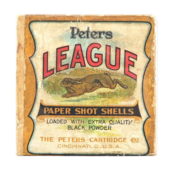 VINTAGE PETERS "LEAGUE" SHOTSHELL BOX.