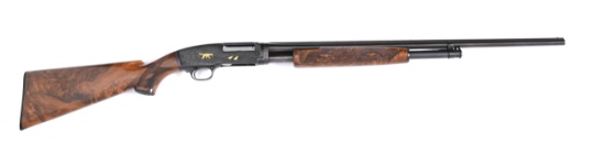 (C) ENGRAVED WINCHESTER MODEL 42 SLIDE ACTION SHOTGUN.