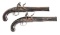 (A) LOT OF 2: PAIR OF RELIC FLINTLOCK PISTOLS FROM THE TUCKER-CHACE HOUSE.