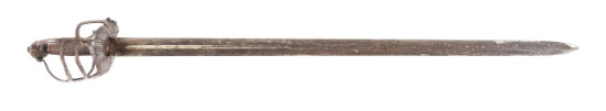ENGLISH CIVIL WAR BASKET HILT, CHISELED IN THE MORTUARY STYLE.