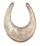 18TH CENTURY SILVER GALWAY MILITIA ROYAL OFFICER'S GORGET.