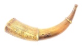 1816 DATED ENGRAVED POWDER HORN OF E. WILKS, WITH A FEDERAL EAGLE.