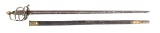 AMERICAN ATTRIBUTED CAVALRY SABER WITH SCABBARD, EX. KRAVIC COLLECTION.