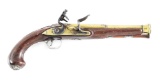 (A) FINE SILVER MOUNTED BRITISH OFFICER'S PISTOL BY STANTON, WITH BRASS CANNON BARREL, BRASS LOCK, S