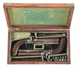 (A) CASED PAIR OF BLISSETT PERCUSSION PISTOLS
