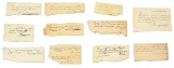 LOT OF 11 REVOLUTIONARY WAR DOCUMENTS: MUSKETS AND ACCOUTERMENTS 7TH CT, CLOTHING 4TH CT.