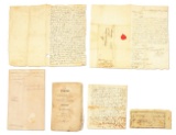 LOT OF 5: MISCELLANEOUS REVOLUTIONARY WAR DOCUMENTS.