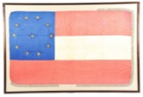 CONFEDERATE FIRST NATIONAL FLAG WITH UNIT DESIGNATION CAPTURED BY CAPT. E. W. THOMPSON 1ST MAINE LIG