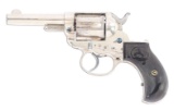 (A) ATTRACTIVE, BOSTON POLICE DEPARTMENT MARKED, NICKEL PLATED COLT MODEL 1877 LIGHTNING DOUBLE ACTI