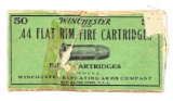 BOX OF WINCHESTER .44 FLAT RIM FIRE CARTRIDGES.